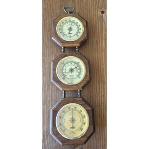 Springfield Vintage Weather Station Thermometer Barometer Humidity Meter